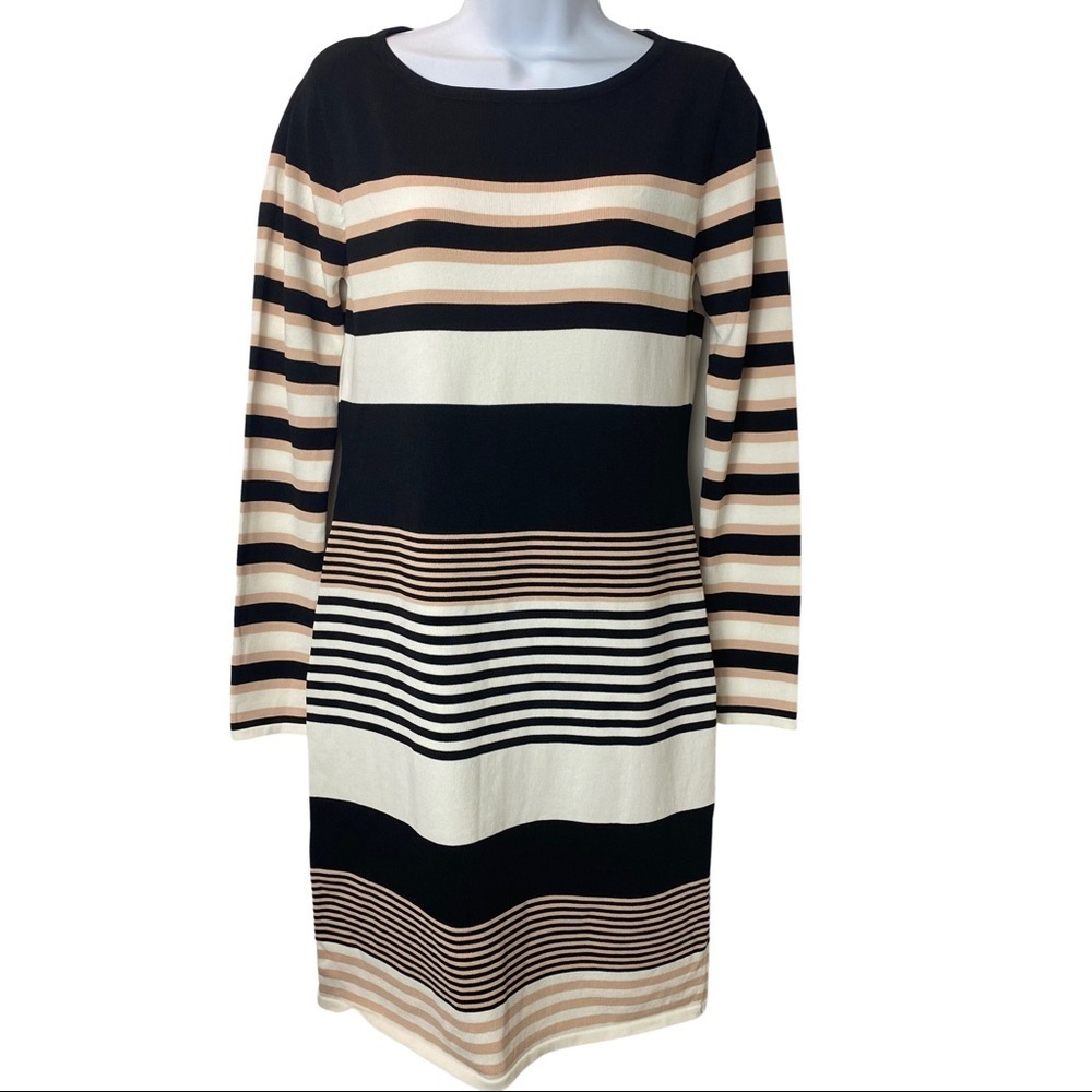 NWT Cremieux Janice Knit Striped Dress Small